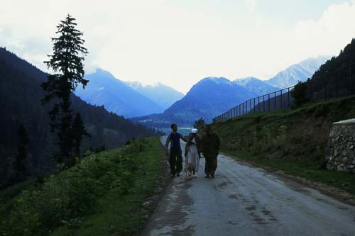 Morning walkers in Gulmarg, Kashmir, India